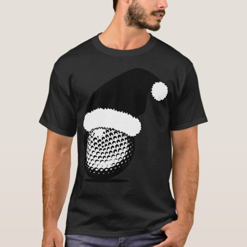 Christmas Golf Ball with Santa funny bowling  T_Shirt