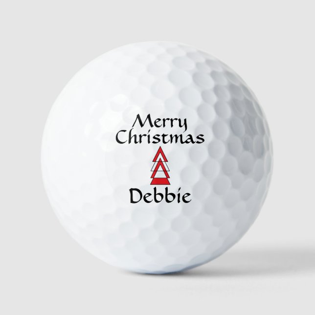 Christmas Golf Balls #Debbie by dalDesignNZ (Front)