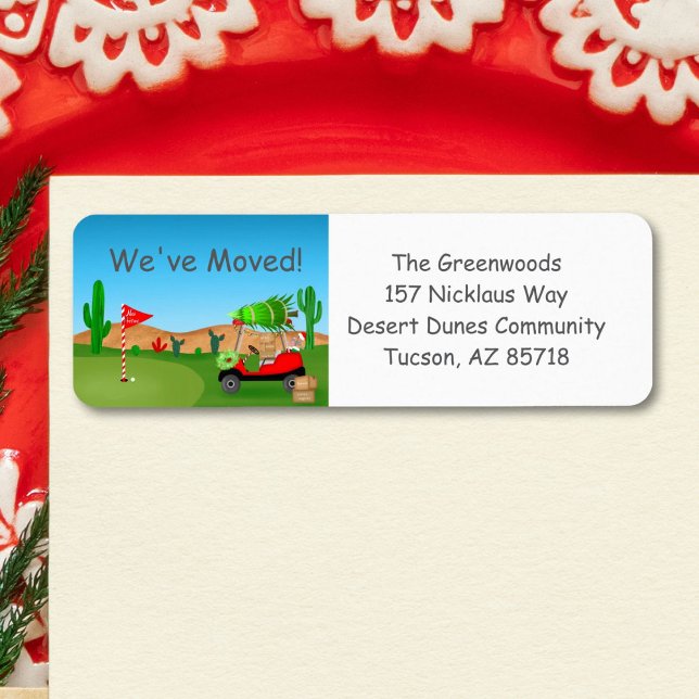 Christmas Golf Cart  Moving Boxes Desert Course Label (Creator Uploaded)