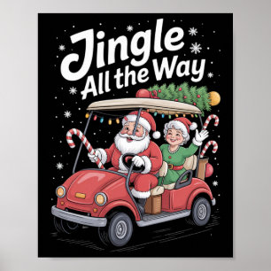 Christmas Golf Cart Parade Santa And Mrs St Nick  Poster