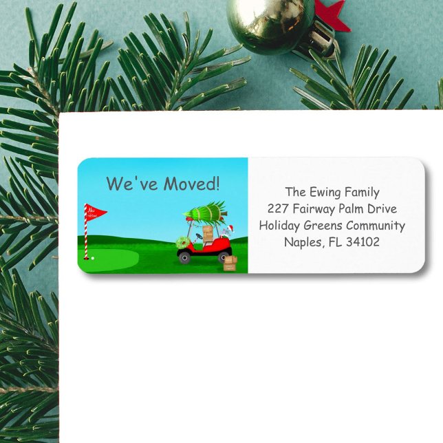Christmas Golf Cart With Moving Boxes Golf Course Label (Creator Uploaded)
