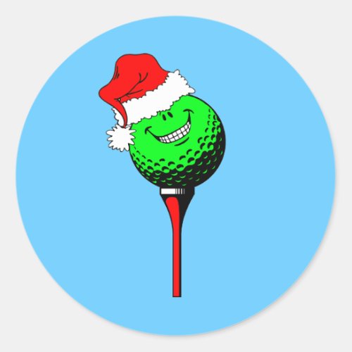 Christmas golf classic round sticker