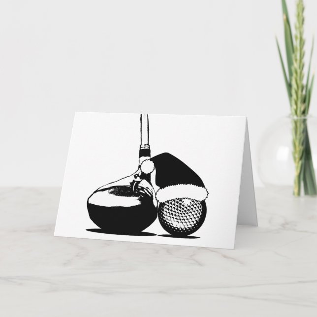 Christmas Golf Club and Ball Holiday Card (Front)