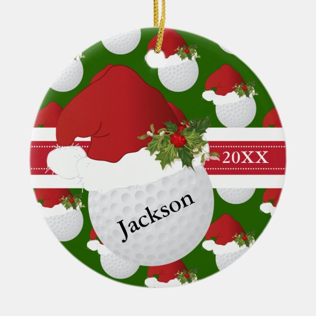 Christmas Golf 🏌️‍♂️ | DIY Text Ceramic Ornament (Front)