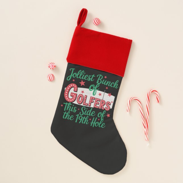 Christmas Golf Funny Jolliest Bunch Of Golfers Christmas Stocking (Front)