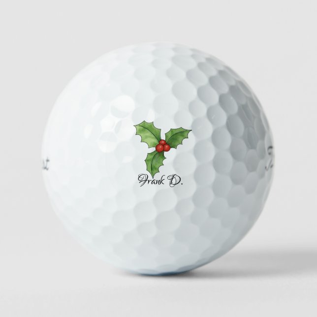Christmas Golf Gift, Personalized Name Titleist Golf Balls (Front)
