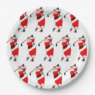 Christmas Golf Holiday Party Paper Plates