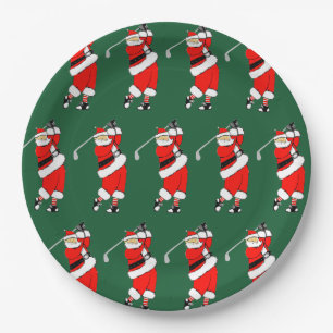 Christmas Golf Holiday Party Paper Plates