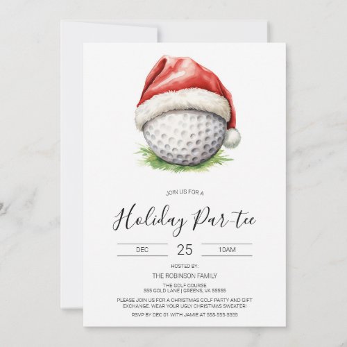 Christmas Golf Invitation Holiday Par_tee  Invitation