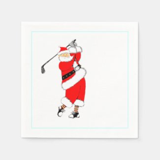 Christmas golf party napkins