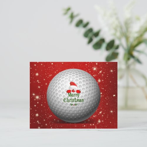 Christmas Golf Santa Design Holiday Postcard