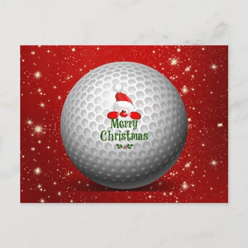 Christmas Golf Santa Design Holiday Postcard