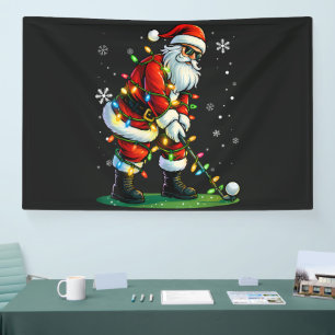 Christmas Golf Santa Golfer Xmas Funny Banner