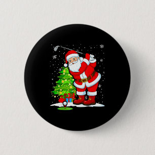 Christmas Golf Santa Golfer Xmas Funny Christmas G Button