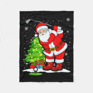 Christmas Golf Santa Golfer Xmas Funny Christmas G Fleece Blanket