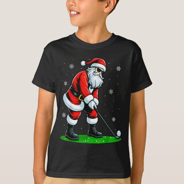 Christmas Golf Santa Golfer Xmas Funny Christmas G T-Shirt (Front)