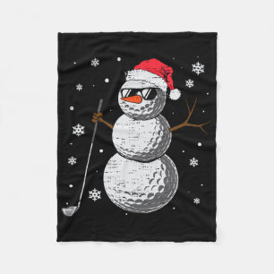 Christmas Golf Snowman Hat Santa Xmas Golfer Mens Fleece Blanket