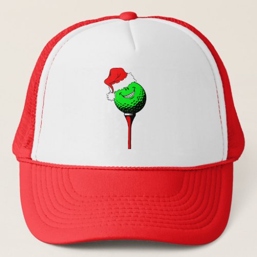 Christmas golf trucker hat