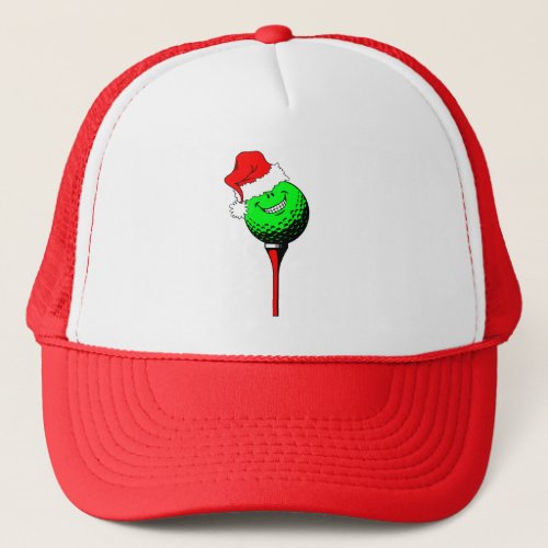 Christmas golf trucker hat