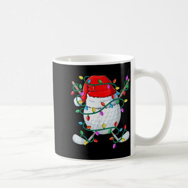 Christmas Golf Xmas Santa Srts Hat Golfer Golfing  Coffee Mug (Right)