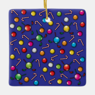 Christmas Golfer Monogram Design Ceramic Ornament