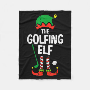 Christmas Golfing Elf Xmas Golf Family Match Golfe Fleece Blanket
