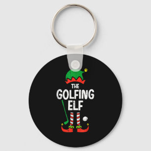Christmas Golfing Elf Xmas Golf Family Match Golfe Keychain