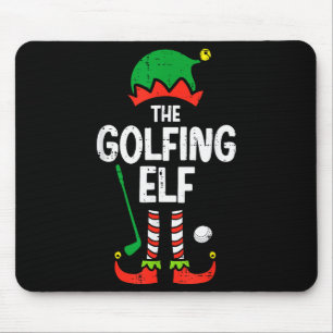 Christmas Golfing Elf Xmas Golf Family Match Golfe Mouse Pad