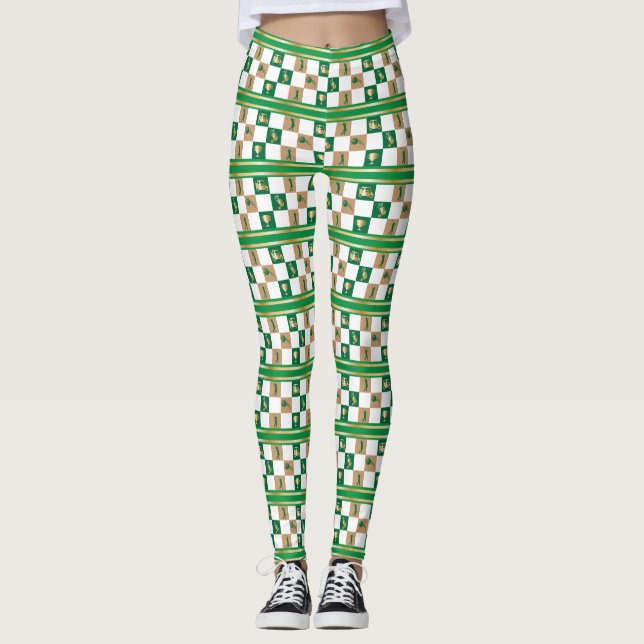 Christmas Golfing - Minimalist Golf Pattern Leggings (Front)