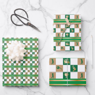 Christmas Golfing - Minimalist Golf Pattern Wrapping Paper Sheets