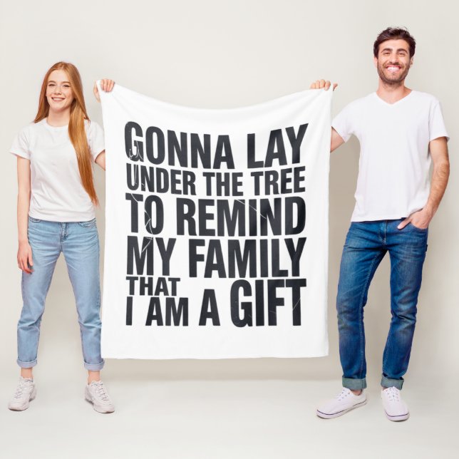 Christmas Gonna Lay Under The Tree Xmas Family  Fleece Blanket (In Situ)