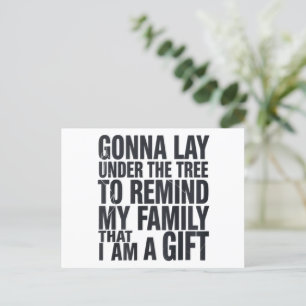 Christmas Gonna Lay Under The Tree Xmas Family Holiday Postcard