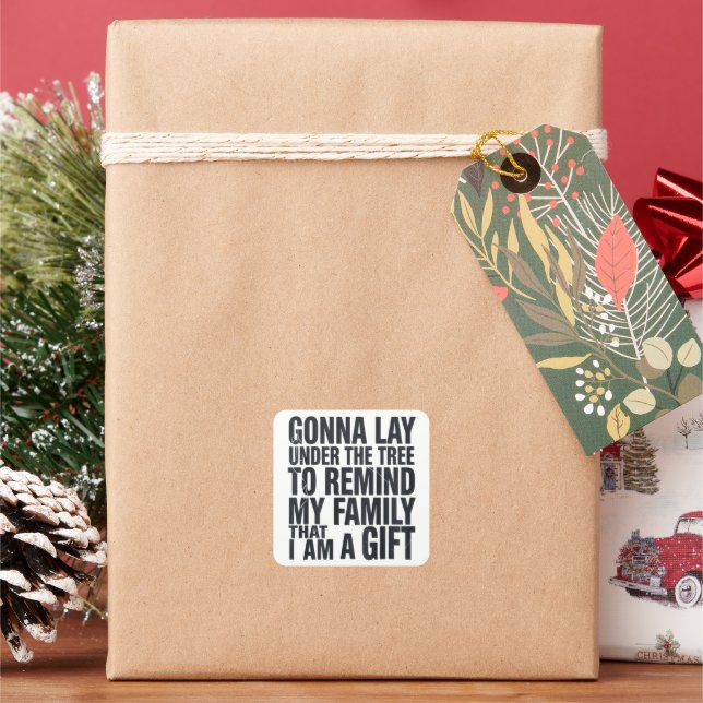 Christmas Gonna Lay Under The Tree Xmas Family  Square Sticker (Holiday)