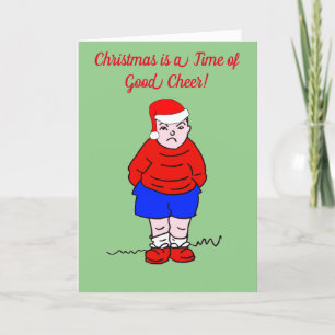 Christmas Good Cheer Cartoon Holiday Card