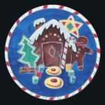 Christmas Goodies Classic Round Sticker<br><div class="desc">Colorful Goodies</div>