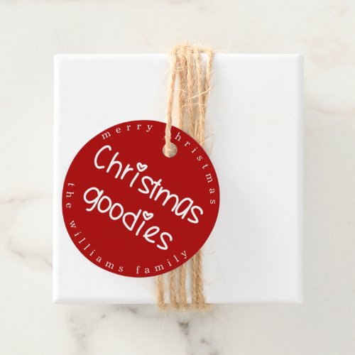 Christmas Goodies _ Personalized Red Favor Tags