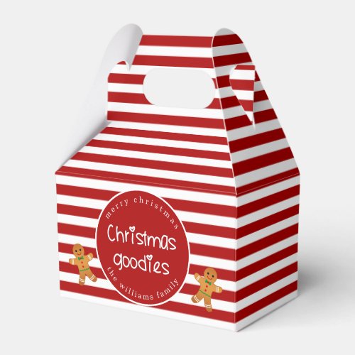 Christmas Goodies _ Personalized Red Striped Favor Boxes