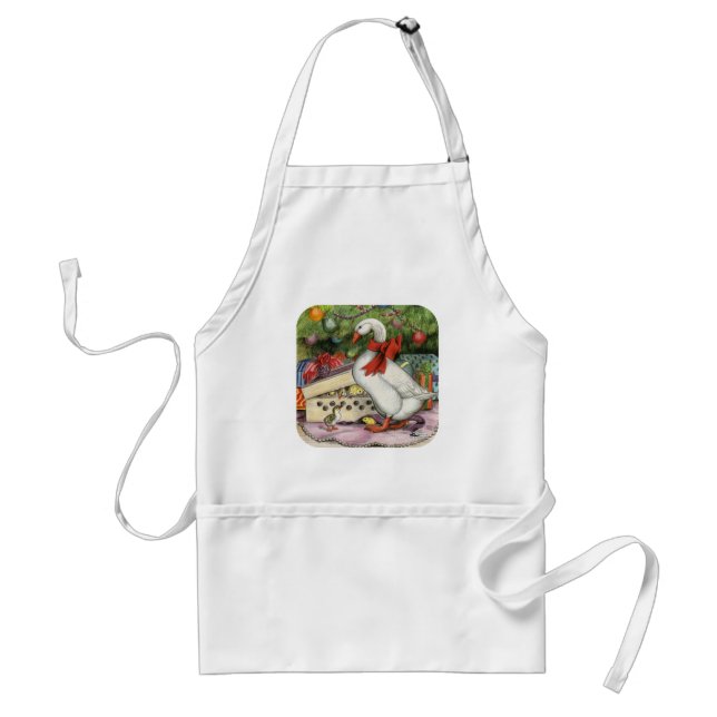 Christmas Goose Adult Apron (Front)