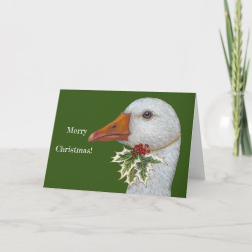 Christmas goose holiday card