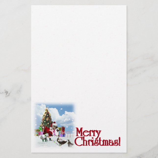 Christmas Goose Holiday Writing Stationery (Front)