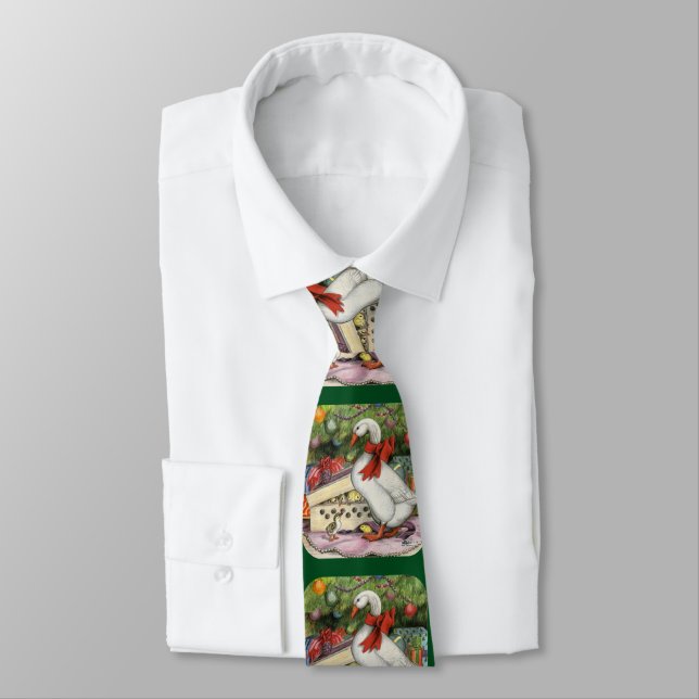Christmas Goose Neck Tie (Tied)