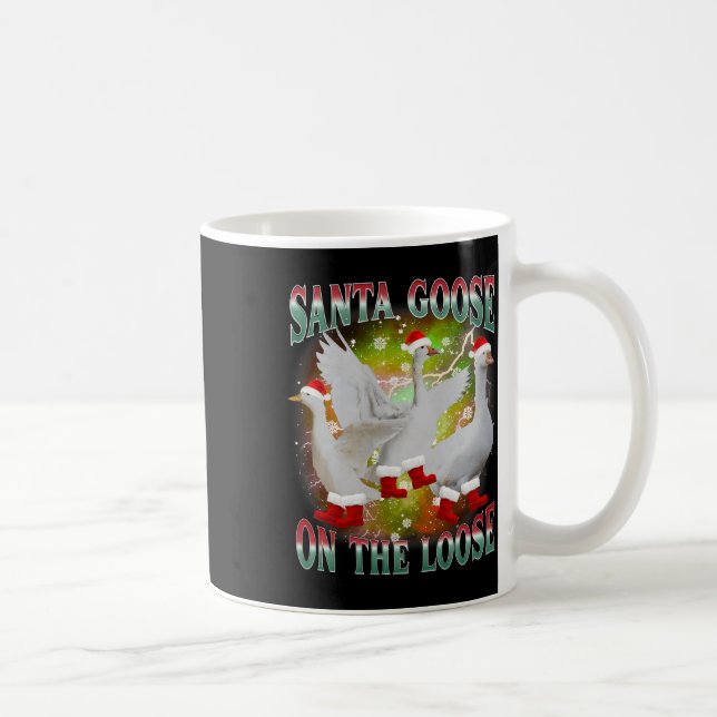 Christmas Goose On The Loose Santa Silly Goose Ani Coffee Mug (Right)