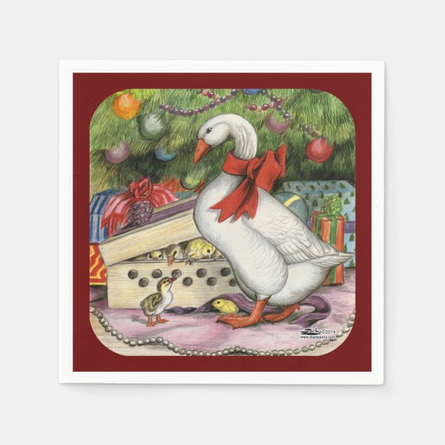 Christmas Goose Paper Napkins (Front)
