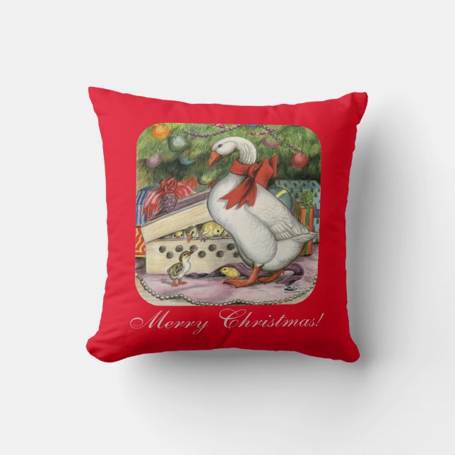 Christmas Goose Throw Pillow (Front)