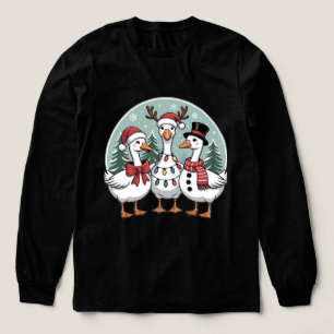 Christmas Goose Vintage–Retro Holiday Waterfowl Tri-Blend Shirt