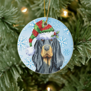 Christmas Gordon Setter Ceramic Ornament