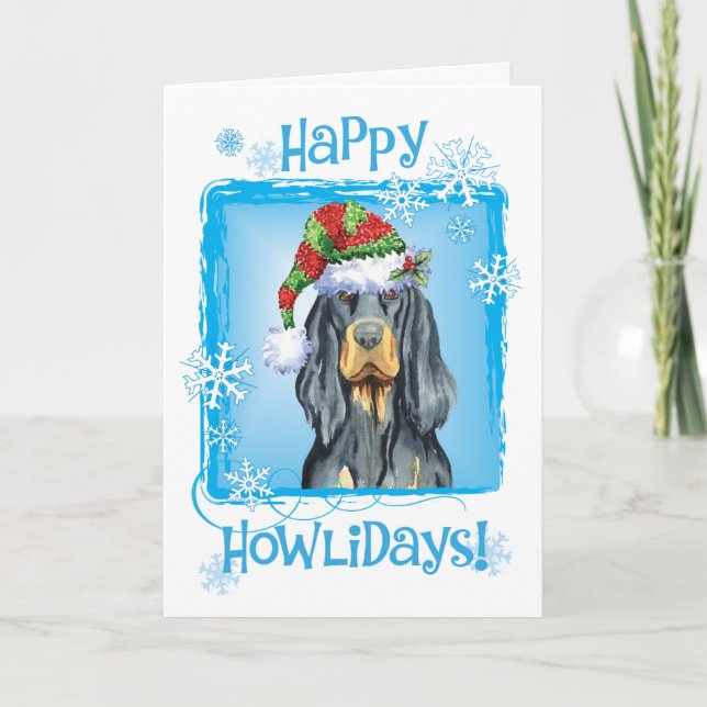 Christmas Gordon Setter Holiday Card (Front)