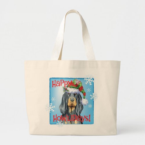 Christmas Gordon Setter Large Tote Bag