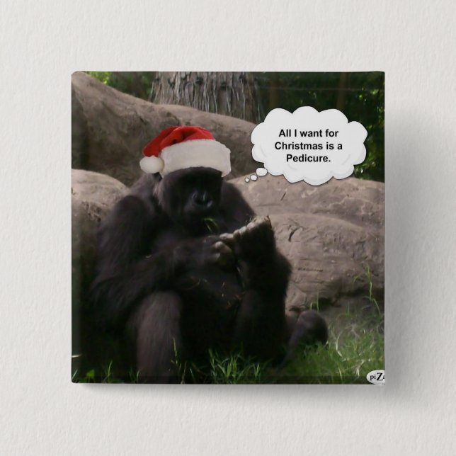 Christmas Gorilla Button (Front)