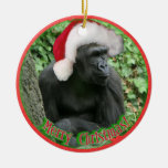 Christmas Gorilla Ceramic Ornament at Zazzle